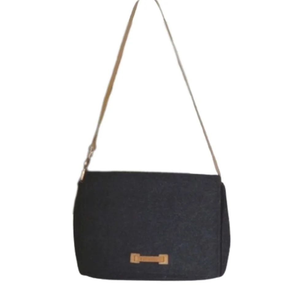 Felt Shoulder Bag Farinelli Gray Tan